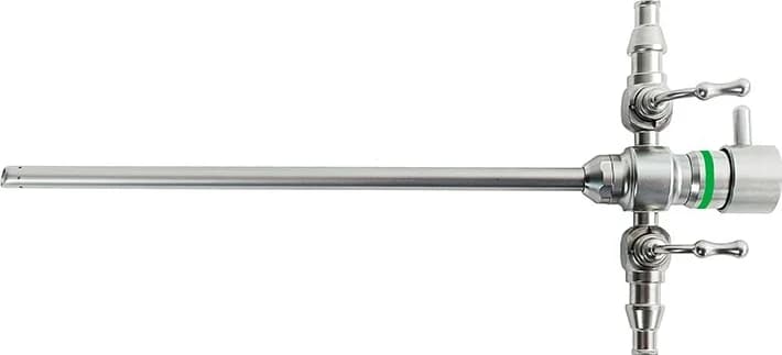 A1011 arthroscope sheath 5.5 mm × 140 mm, green colour ring, two stopcocks