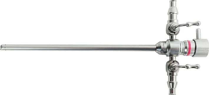 A1021 arthroscope sheath 5.5 mm × 140 mm, red colour ring, two stopcocks