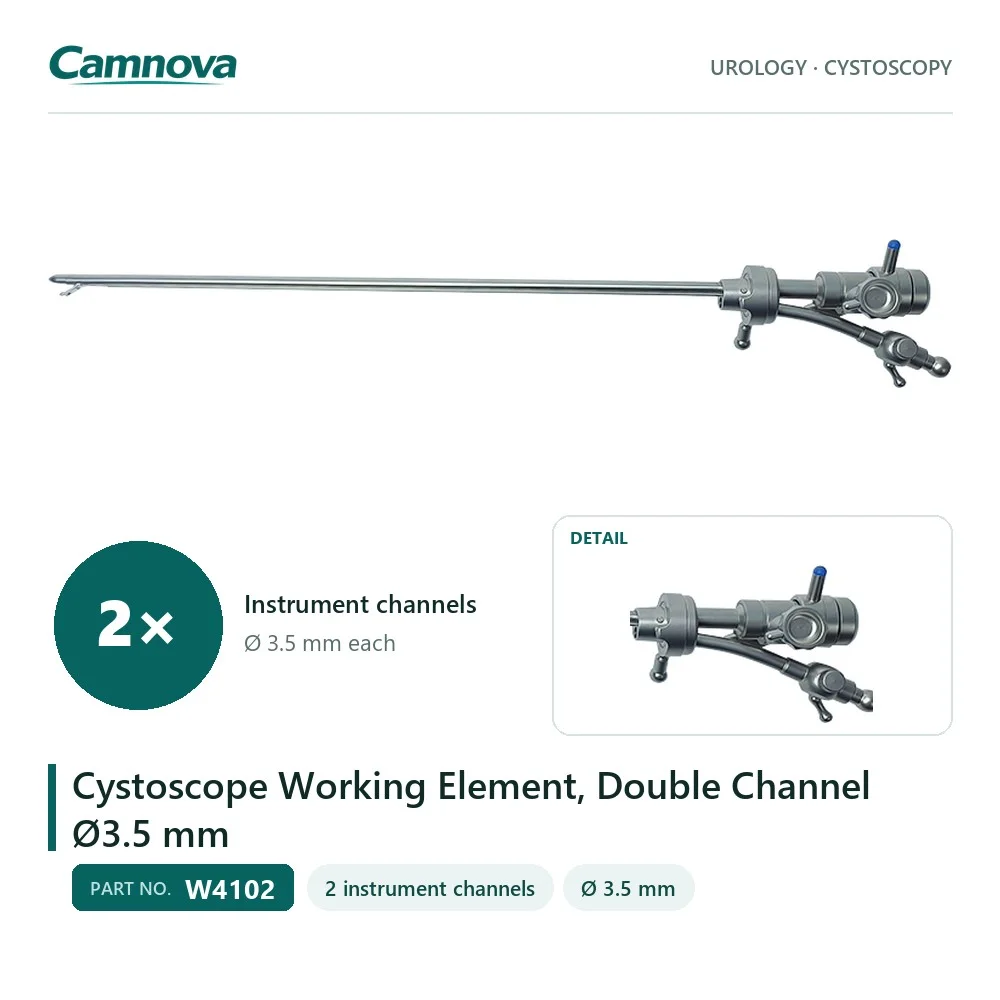 W4102 cystoscope working element with two 3.5 mm channels